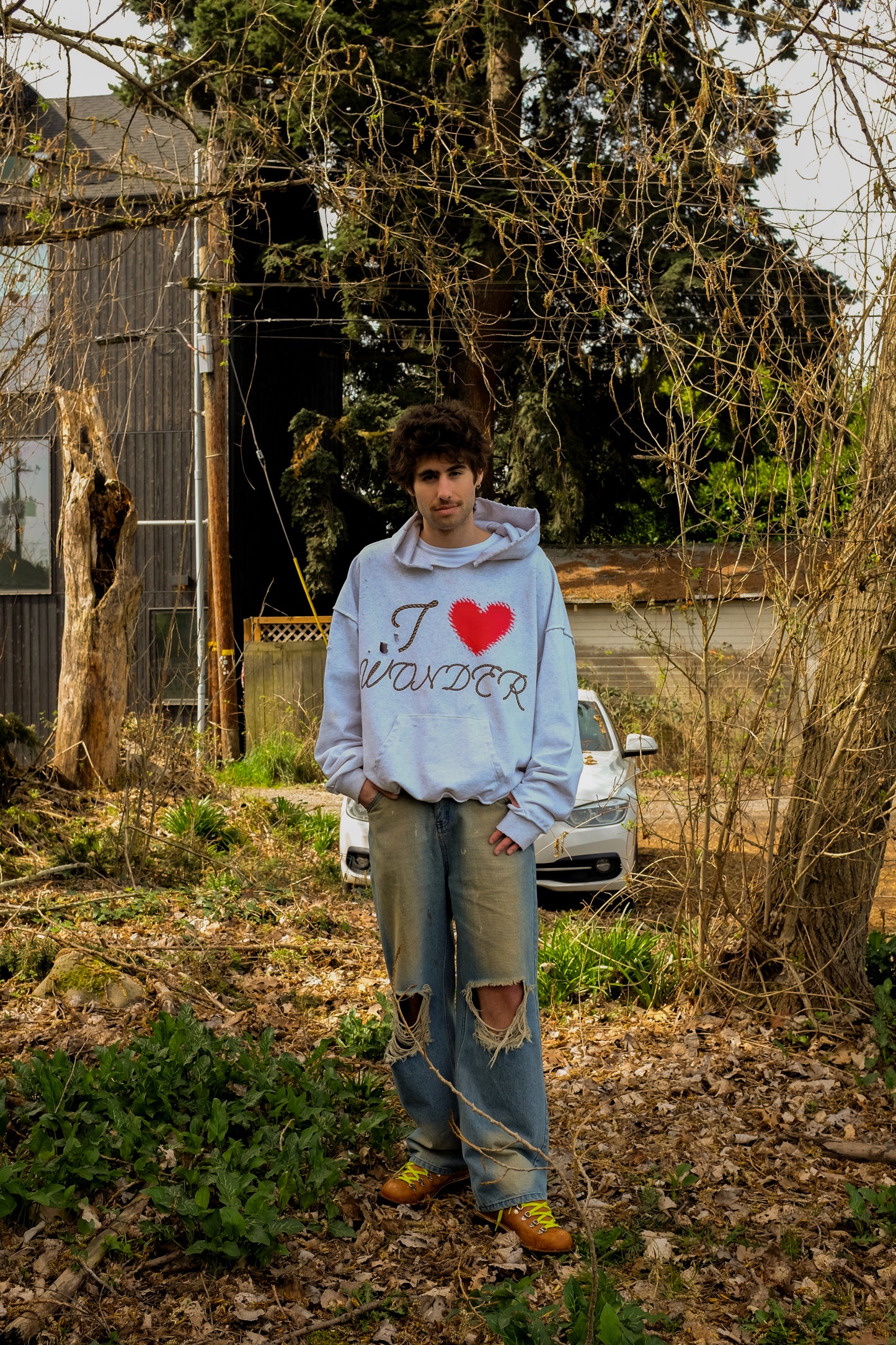 I Heart Wonder Distressed Hoodie